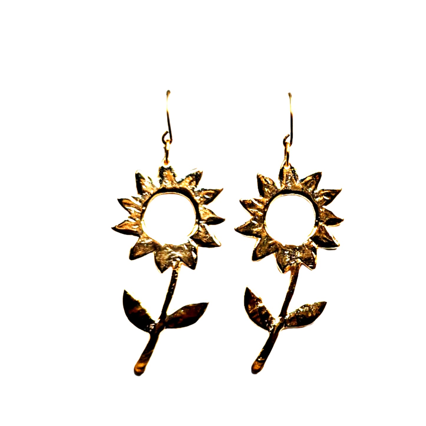 Stunning Flower Power 24k Gold Plated Earrings - Adult Unisex - Designed by Award-Winning Artist Sugar Gay Isber