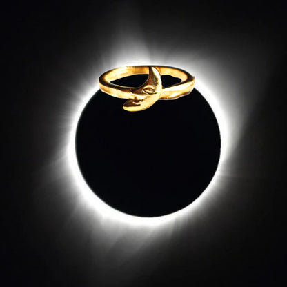 Gold-Plated US Moon Ring size 6 - 8 Sugar Gay Isber Eclipse Ring