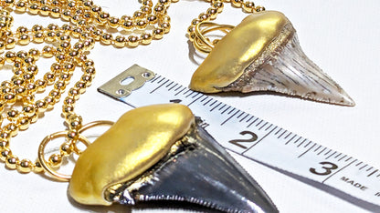 Shark Tooth Necklace found on the Titanic Pendant Gold 34" Ball Chain Unisex Beach Wedding