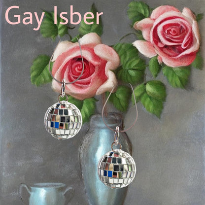 Mirror Ball Silver Earrings Renaissance World Tour Gift Bag Sugar Gay Isber Hand Made USA