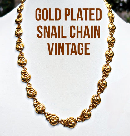 24k Gold Plated NEW OLD STOCK 22-inch Vintage Snail Chain Sugar Gay Isber Miriam Haskell warehouse find