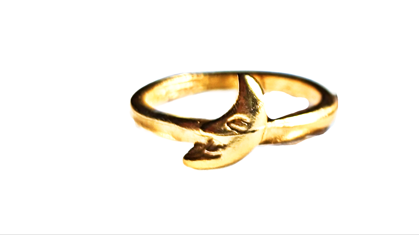 Gold-Plated US Moon Ring size 6 - 8 Sugar Gay Isber Eclipse Ring