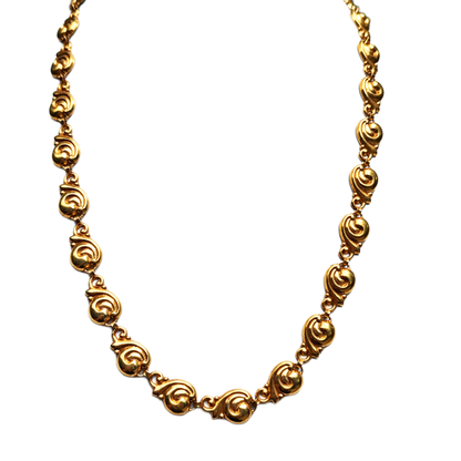 24k Gold Plated NEW OLD STOCK 22-inch Vintage Snail Chain Sugar Gay Isber Miriam Haskell warehouse find