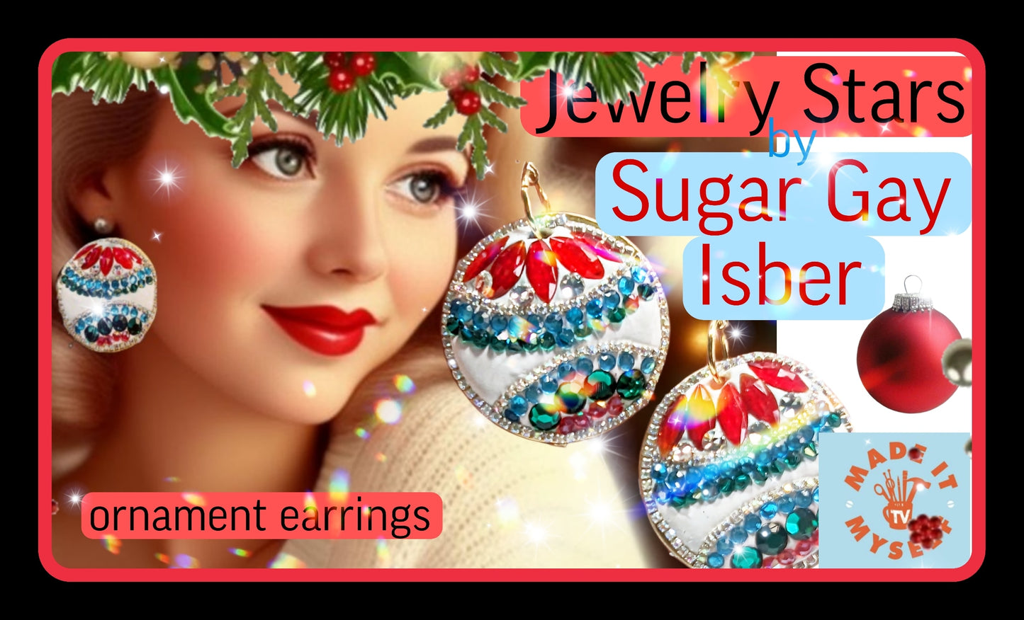 Handmade Classic Ornament White Sparkle Earrings US Made Sugar Gay Isber