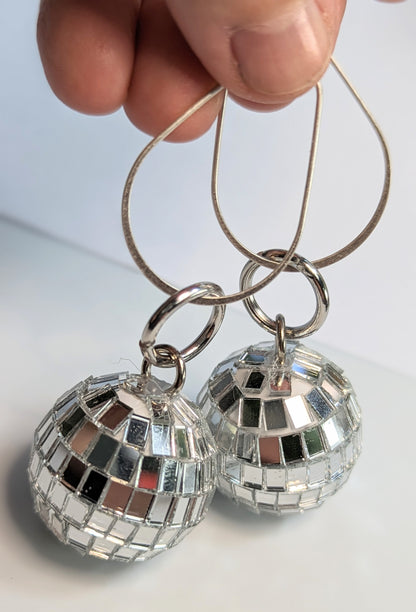 Mirror Ball Silver Earrings Renaissance World Tour Gift Bag Sugar Gay Isber Hand Made USA