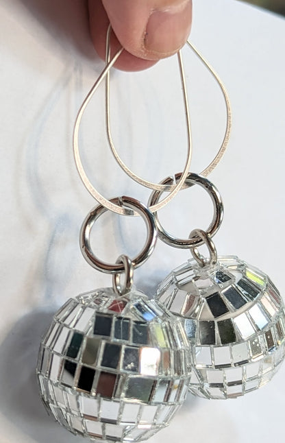 Mirror Ball Silver Earrings Renaissance World Tour Gift Bag Sugar Gay Isber Hand Made USA