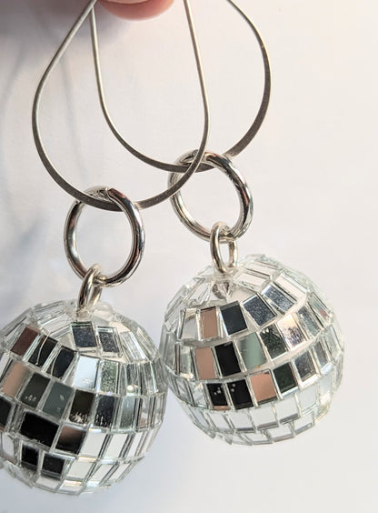 Mirror Ball Silver Earrings Renaissance World Tour Gift Bag Sugar Gay Isber Hand Made USA