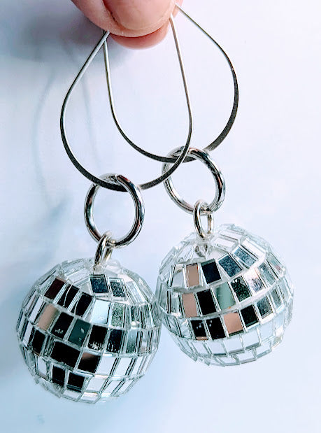 Mirror Ball Silver Earrings Renaissance World Tour Gift Bag Sugar Gay Isber Hand Made USA