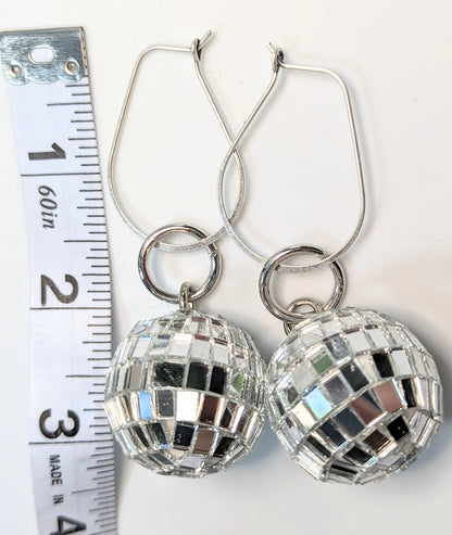 Mirror Ball Silver Earrings Renaissance World Tour Gift Bag Sugar Gay Isber Hand Made USA