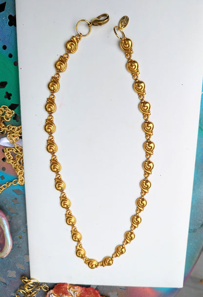 24k Gold Plated NEW OLD STOCK 22-inch Vintage Snail Chain Sugar Gay Isber Miriam Haskell warehouse find