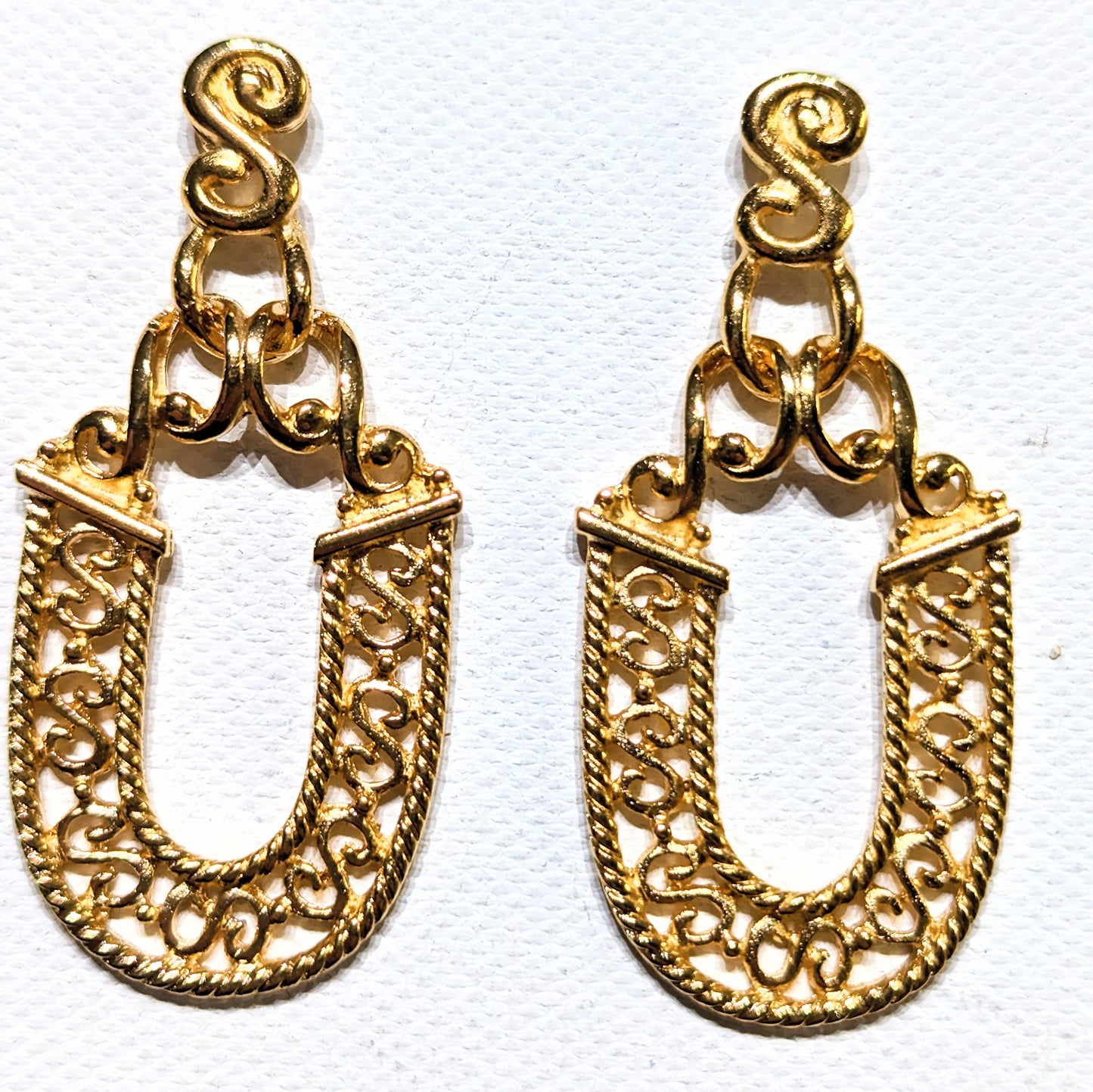 Beautiful Gold Plated Post Designer Earrings 2.2 inch Long USA Made by Sugar Gay Isber unisex-adult