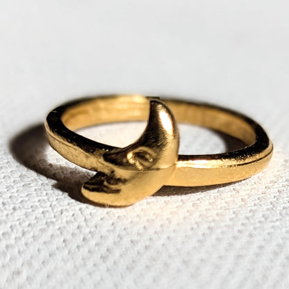 Gold-Plated US Moon Ring size 6 - 8 Sugar Gay Isber Eclipse Ring