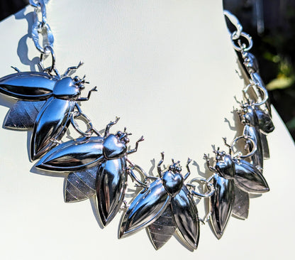 Stunning Bee Necklace - Imitation Rhodium Plated Brass - Adult Unisex - Designed by Award-Winning Artist Sugar Gay Isber