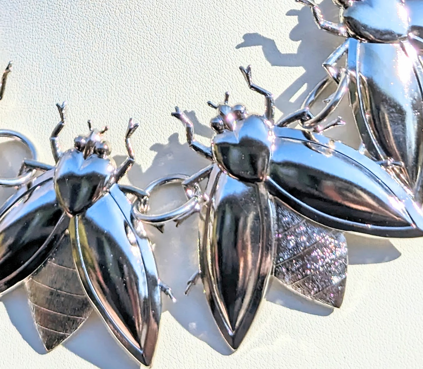 Stunning Bee Necklace - Imitation Rhodium Plated Brass - Adult Unisex - Designed by Award-Winning Artist Sugar Gay Isber