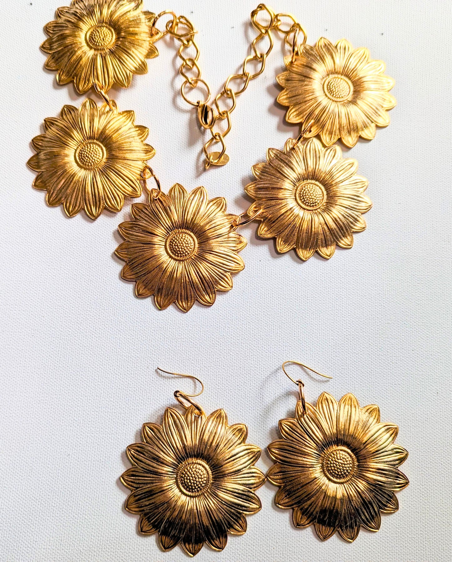 24K Gold-Plated Jumbo Flower Earrings 3 inches USA Made by Sugar Gay Isber unisex-adult