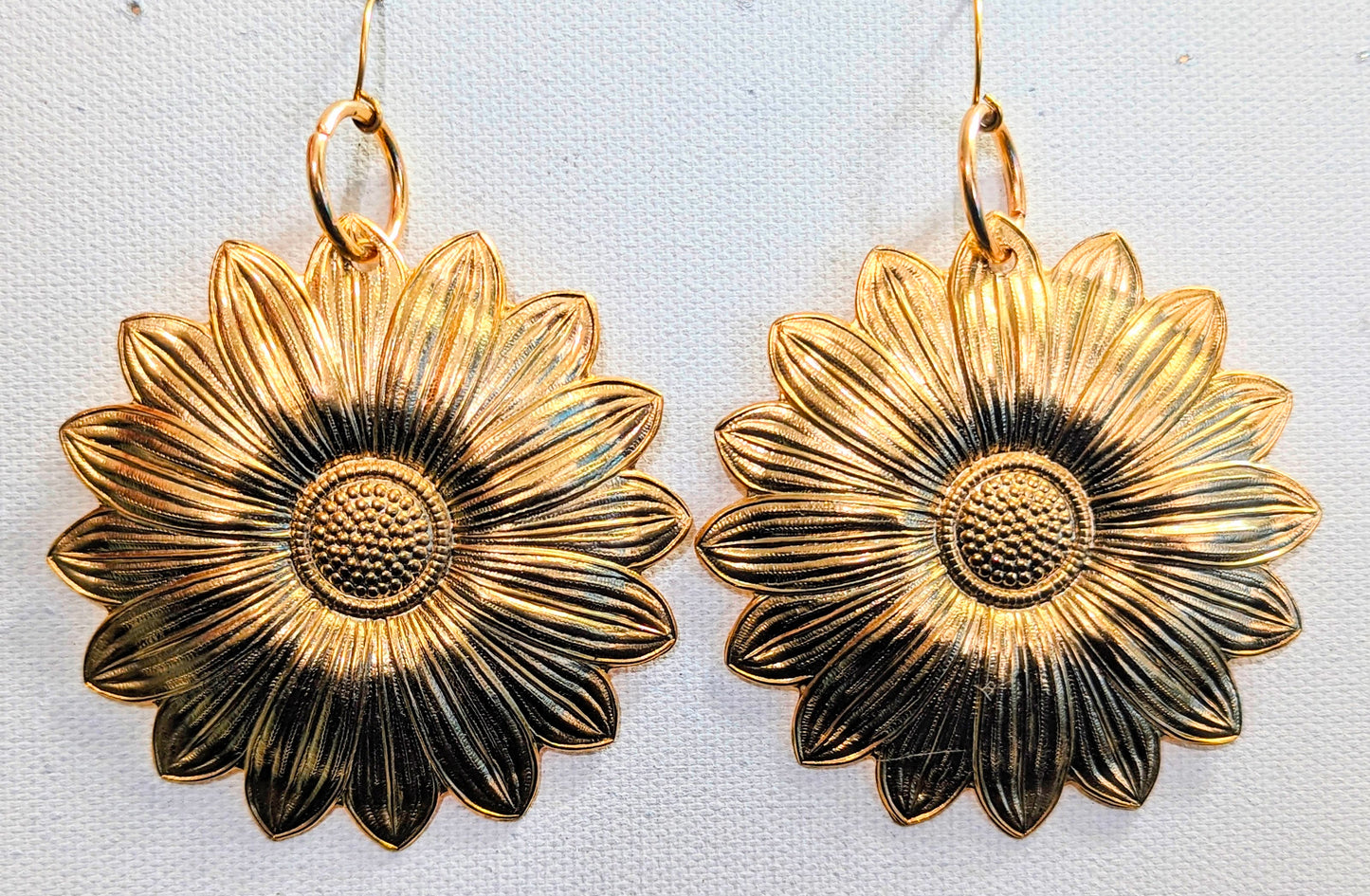 24K Gold-Plated Jumbo Flower Earrings 3 inches USA Made by Sugar Gay Isber unisex-adult