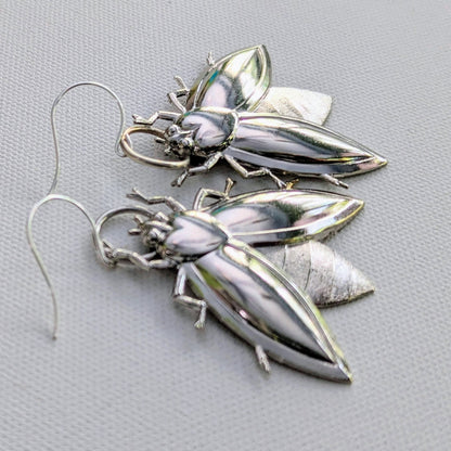 Big Bee Earrings USA 100% Gay Isber gift bag 24k Gold plate or Silver - Imitation Rhodium Unisex