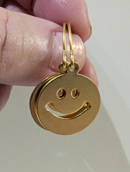 24k Gold Smile Earrings Plated 1.5 inch Long USA Made by Sugar Gay Isber unisex-adult Be Happy