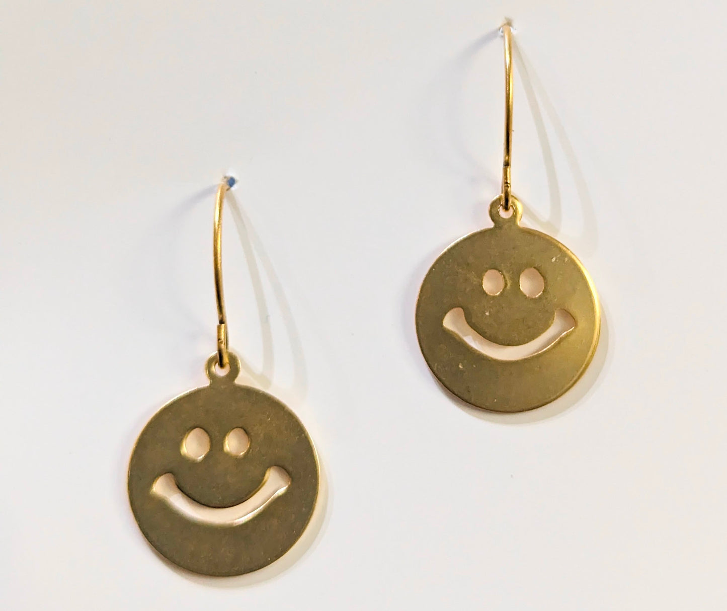 24k Gold Smile Earrings Plated 1.5 inch Long USA Made by Sugar Gay Isber unisex-adult Be Happy