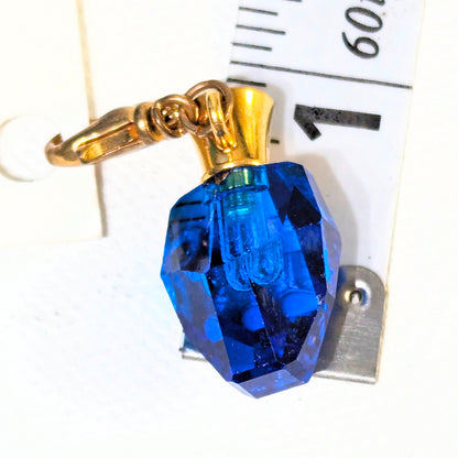 One-inch Tiny Crystal Bottle Charm with Stopper and Lobster Claw Capri blue Sugar Gay Isber Baby's first tears