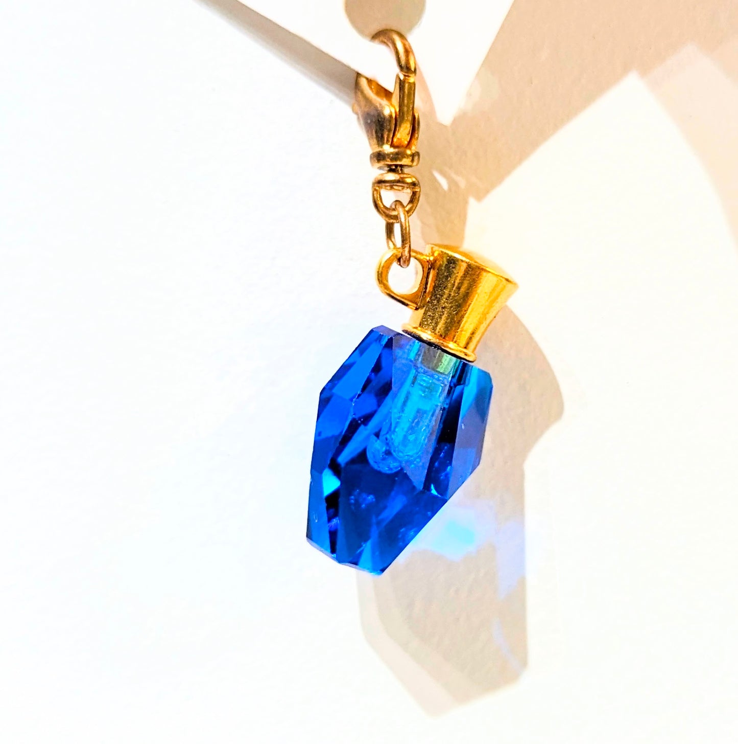 One-inch Tiny Crystal Bottle Charm with Stopper and Lobster Claw Capri blue Sugar Gay Isber Baby's first tears