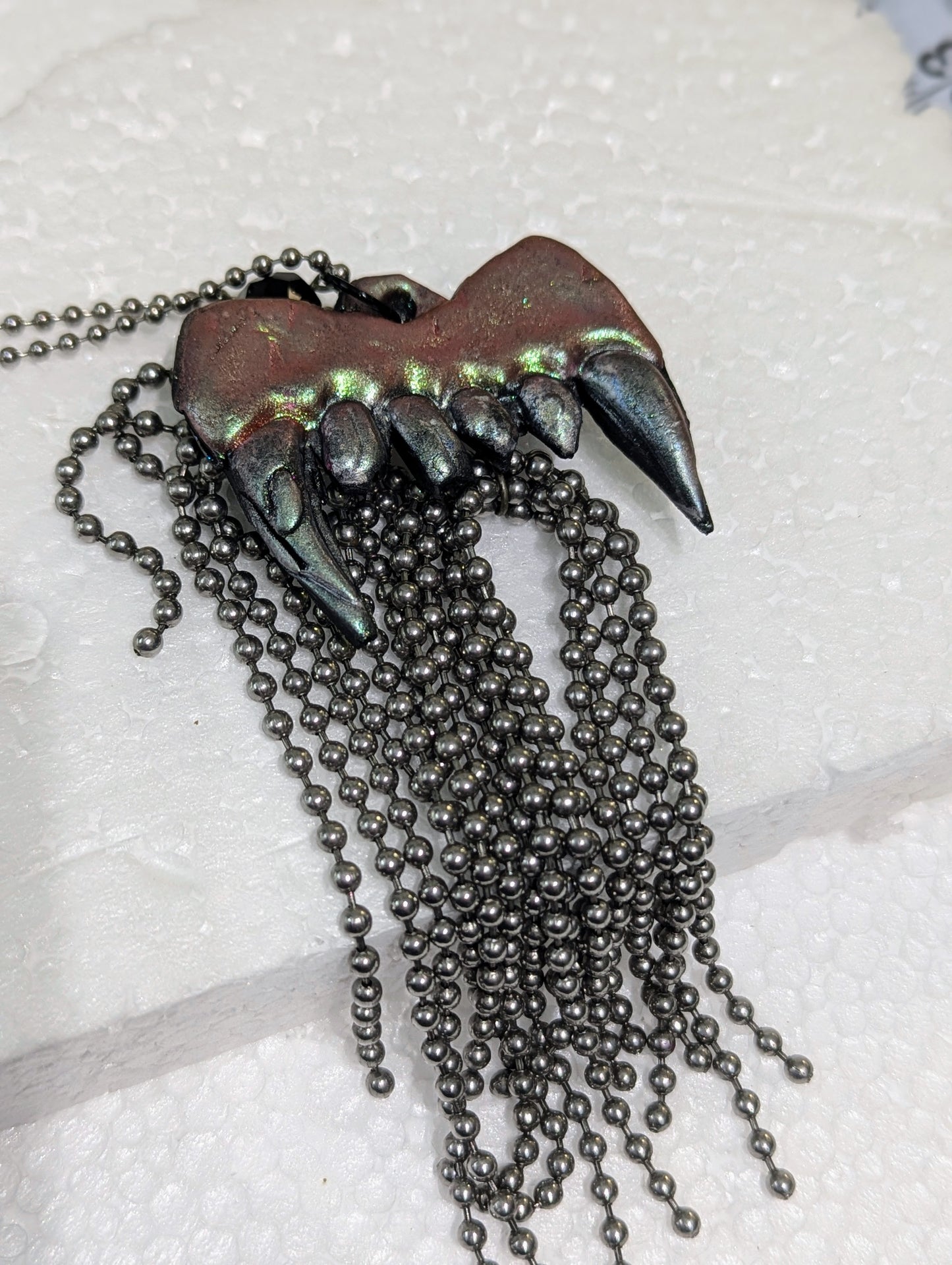 Fang Necklace Handmade Halloween Jewelry by Sugar Gay Isber – One-of-a-Kind, Ready to Ship! 24-inch ball chain Unisex