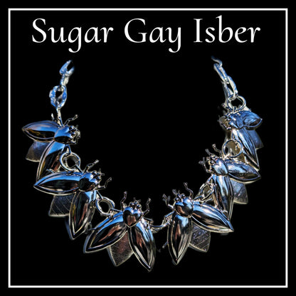 Stunning Bee Necklace - Imitation Rhodium Plated Brass - Adult Unisex - Designed by Award-Winning Artist Sugar Gay Isber