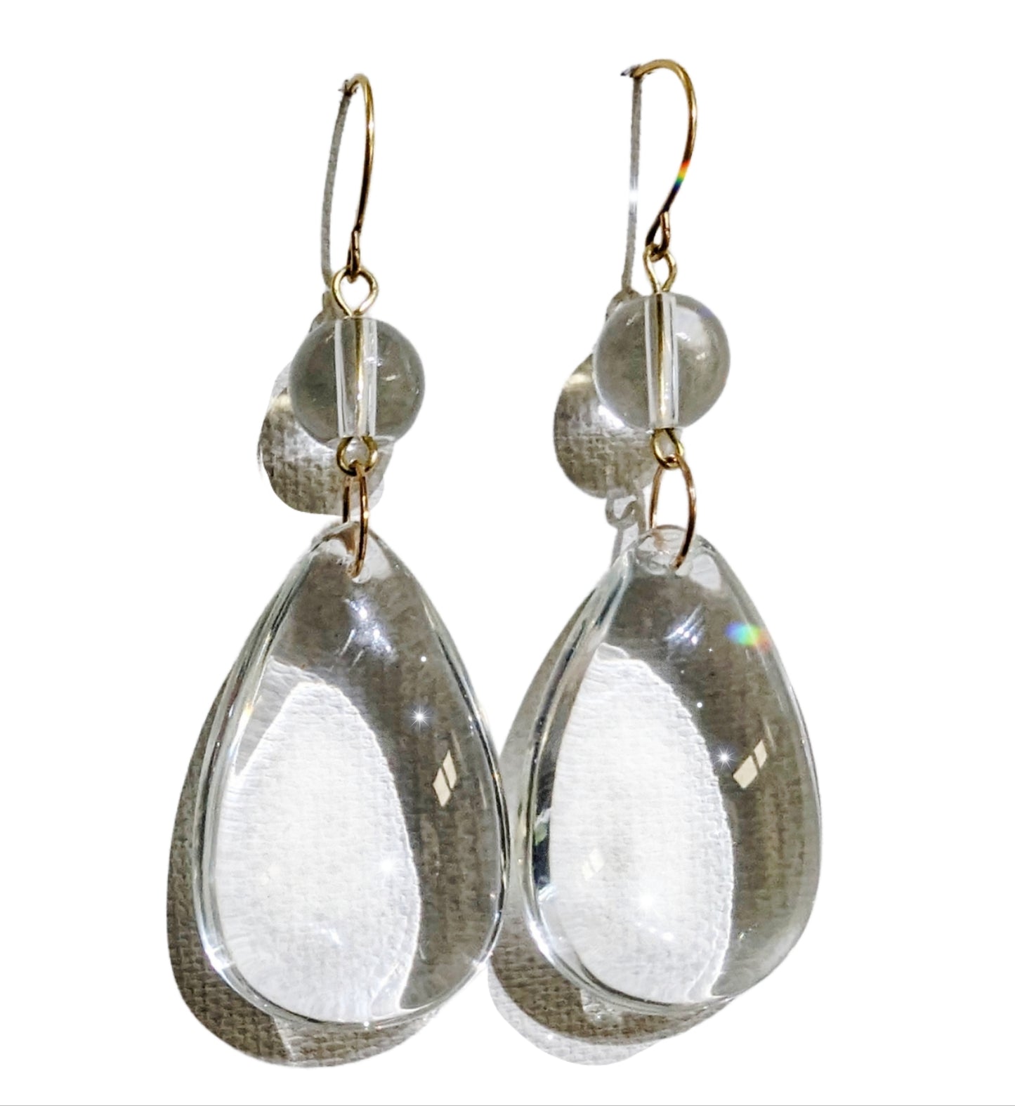 Clear Vintage Quartz Drop Earring Adult Unisex Earrings USA-made Sugar Gay Isber gift bag