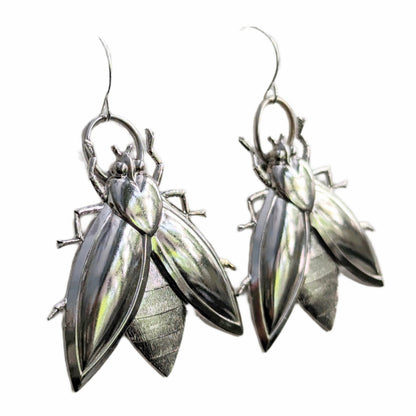 Big Bee Earrings USA 100% Gay Isber gift bag 24k Gold plate or Silver - Imitation Rhodium Unisex