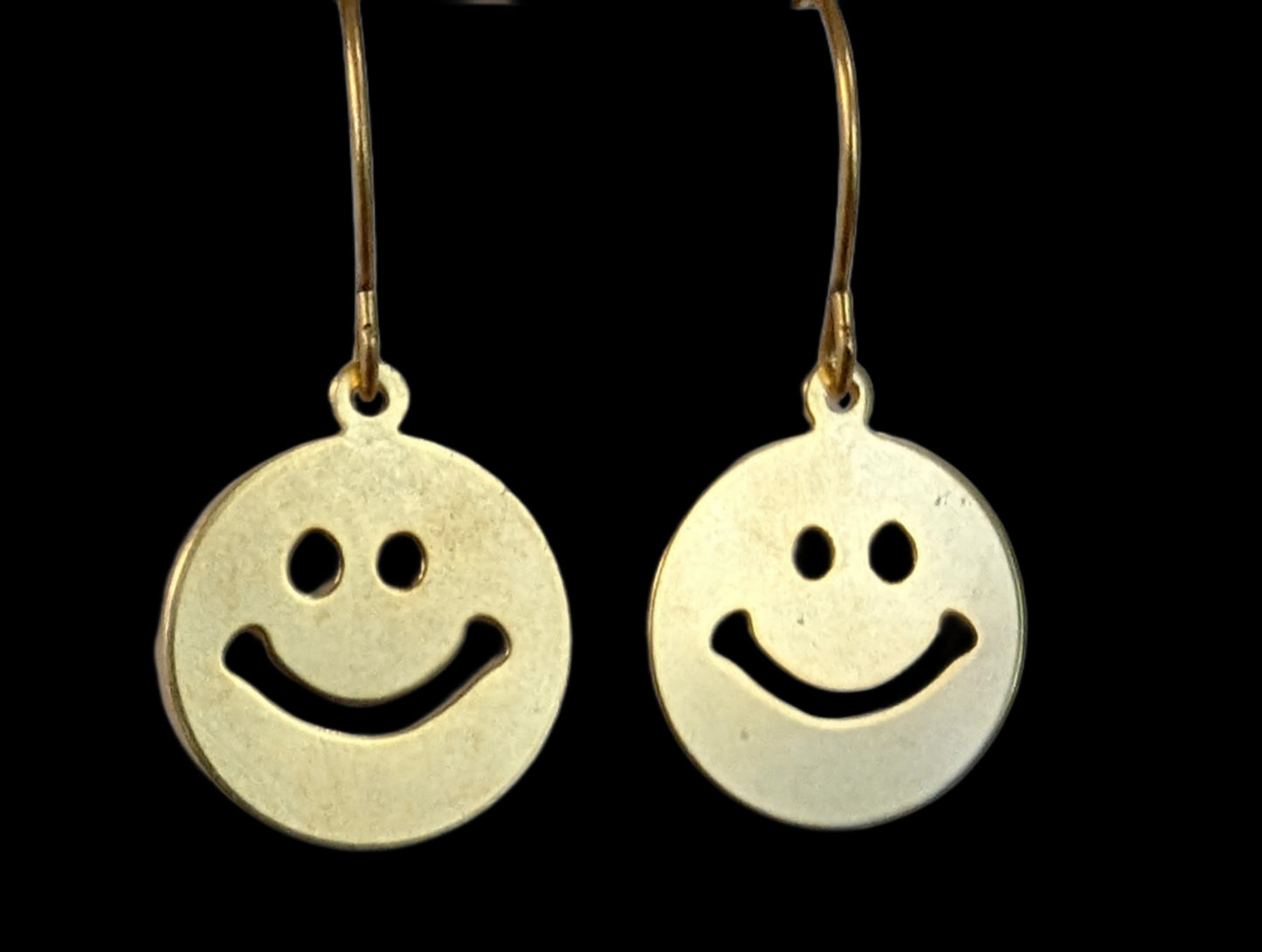 24k Gold Smile Earrings Plated 1.5 inch Long USA Made by Sugar Gay Isber unisex-adult Be Happy