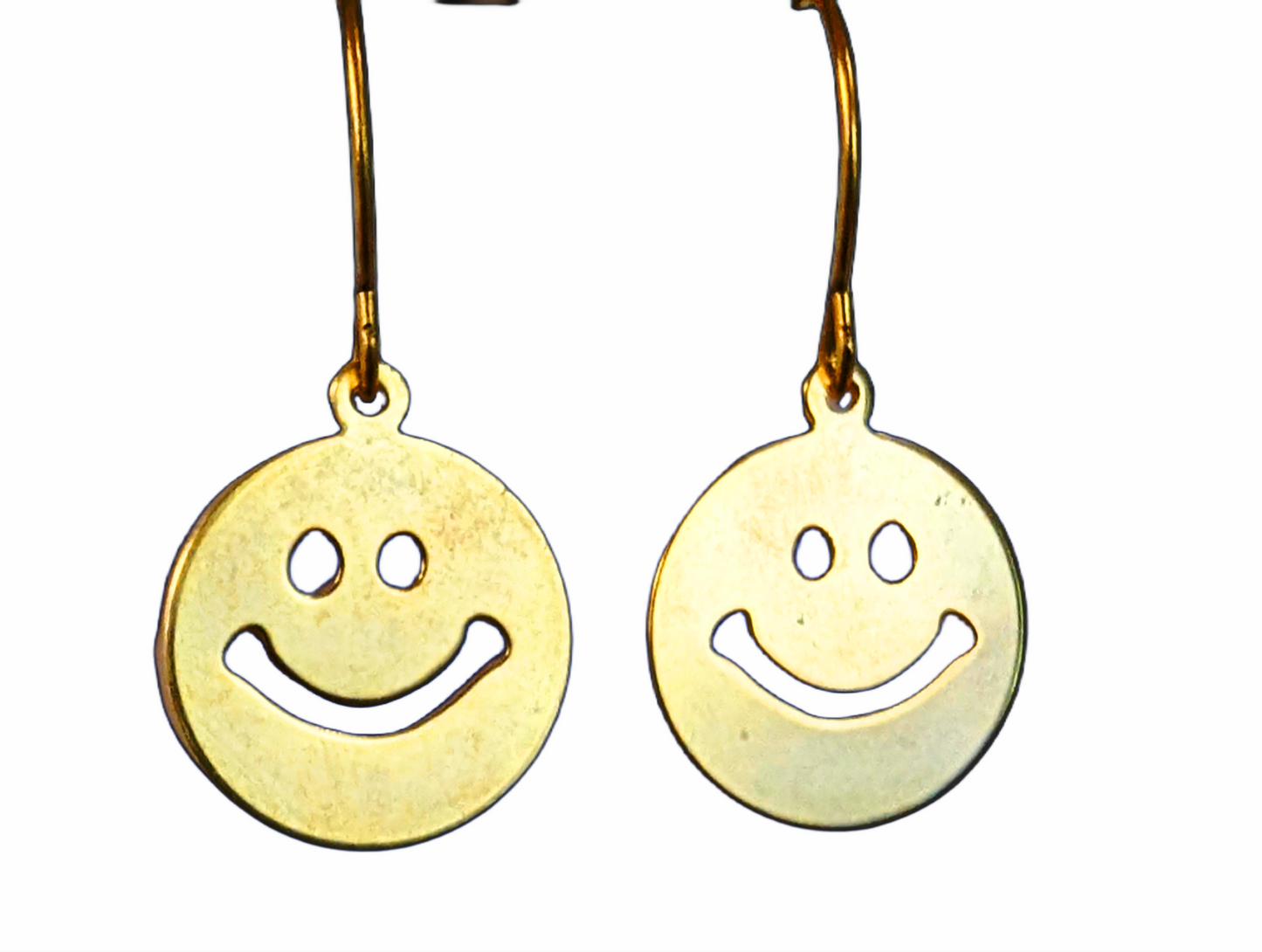 24k Gold Smile Earrings Plated 1.5 inch Long USA Made by Sugar Gay Isber unisex-adult Be Happy