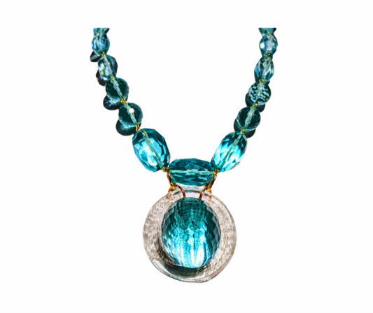 Hit Man Movie Aqua Necklace by Sugar Gay Isber US made Adjustable 21 inches length One of a kind