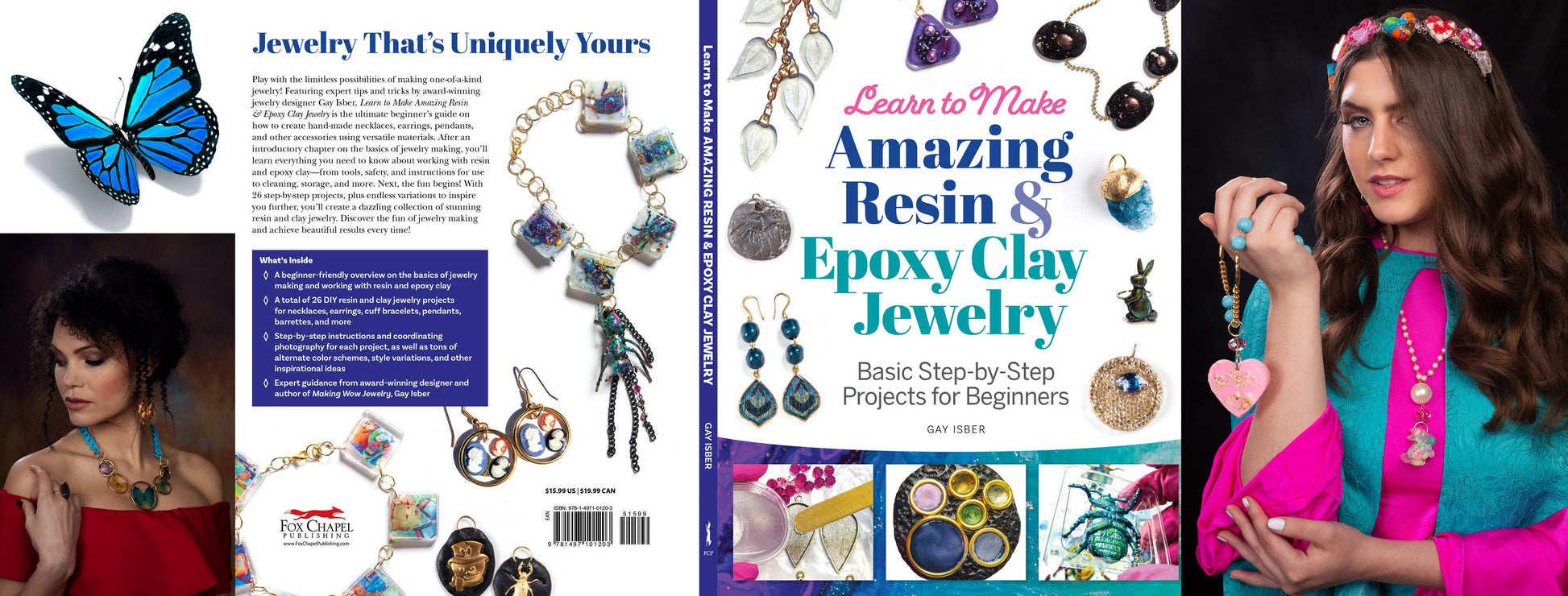 DIY Jewelry Book Autographed "Learn to Make Amazing Resin & Epoxy Clay Jewelry" by Sugar Gay Isber Fashion Jewelry Handmade Jewelry Interesting DIY Beginners Jewelry Making-Gay Isber Designs