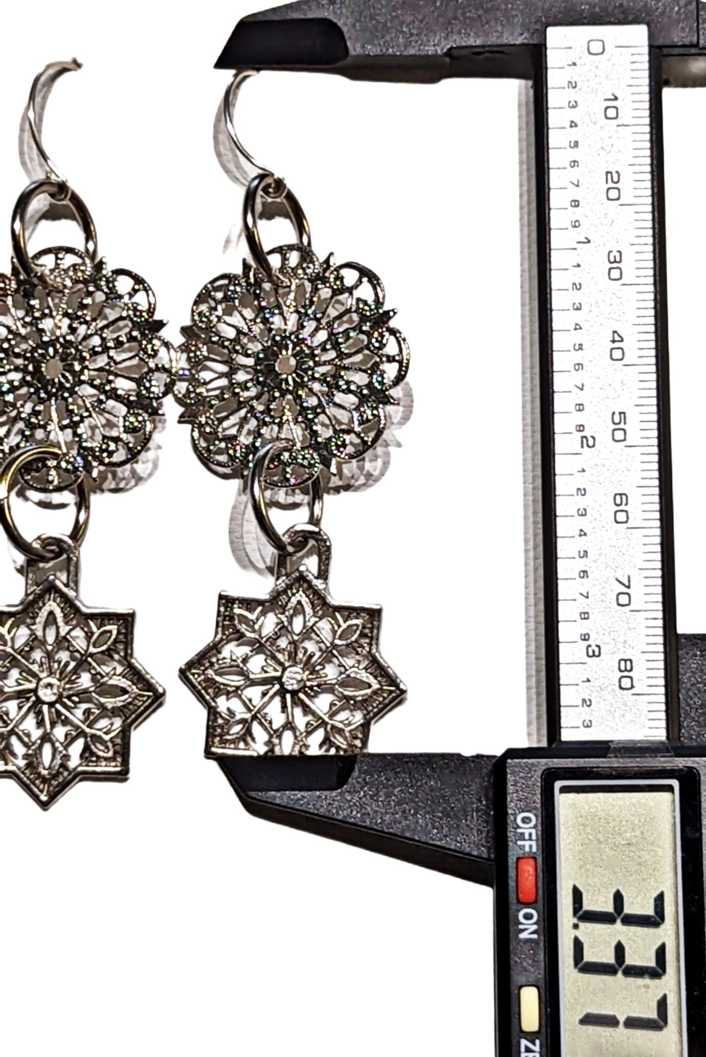 One-of-a-Kind Snowflake Filigree Earrings - Designed by Award-Winning Artist Sugar Gay Isber