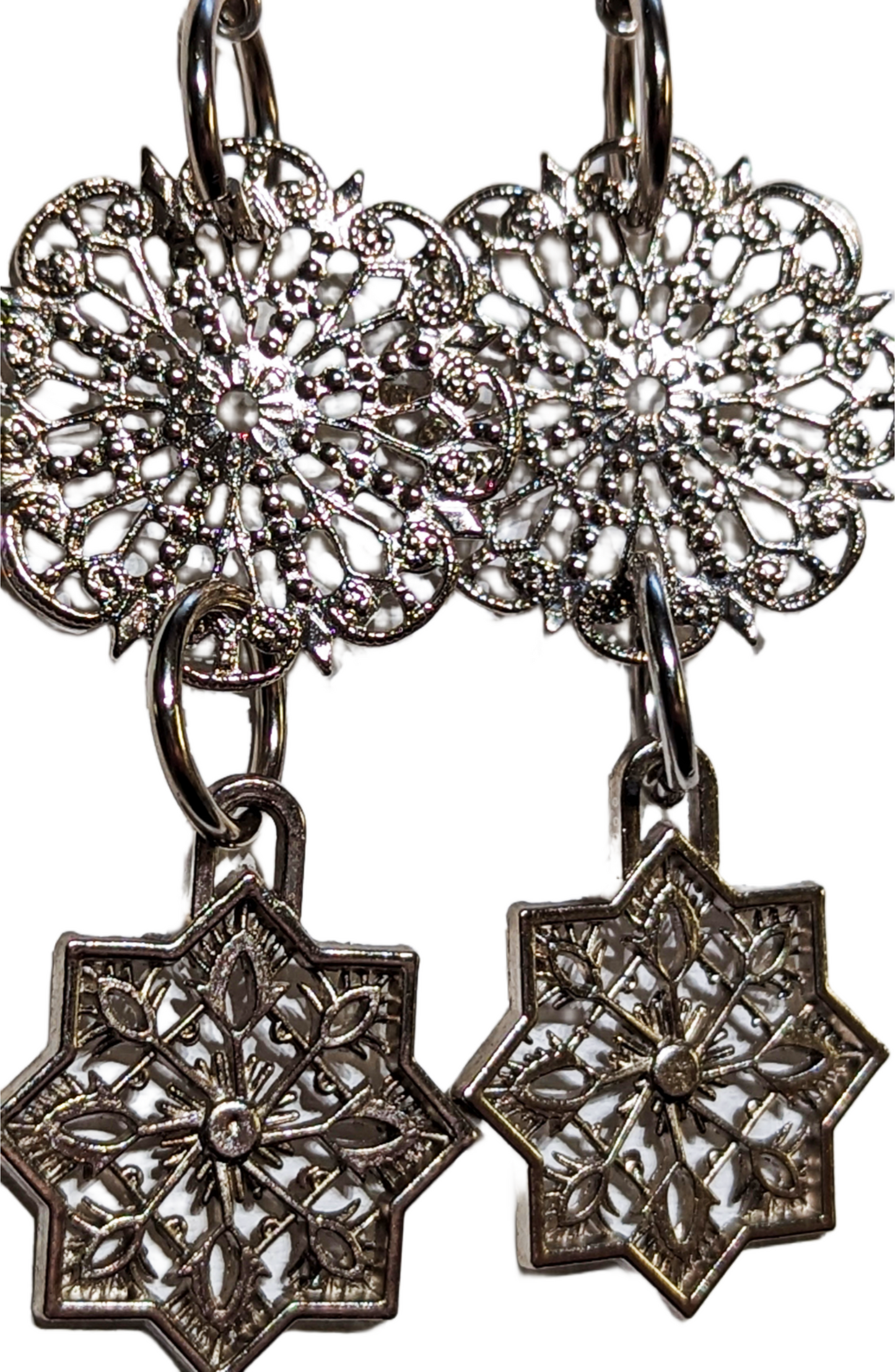 One-of-a-Kind Snowflake Filigree Earrings - Designed by Award-Winning Artist Sugar Gay Isber