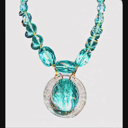 Hit Man Movie Aqua Necklace by Sugar Gay Isber US made Adjustable 21 inches length One of a kind