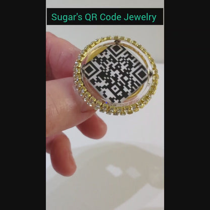 Your QR Code is made into a Ring with adjustable sizing Gold-Plated US Made Sugar Gay Isber