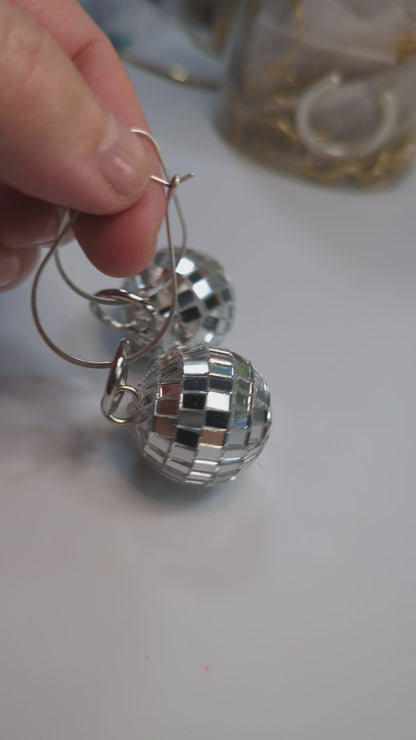 Mirror Ball Silver Earrings Renaissance World Tour Gift Bag Sugar Gay Isber Hand Made USA