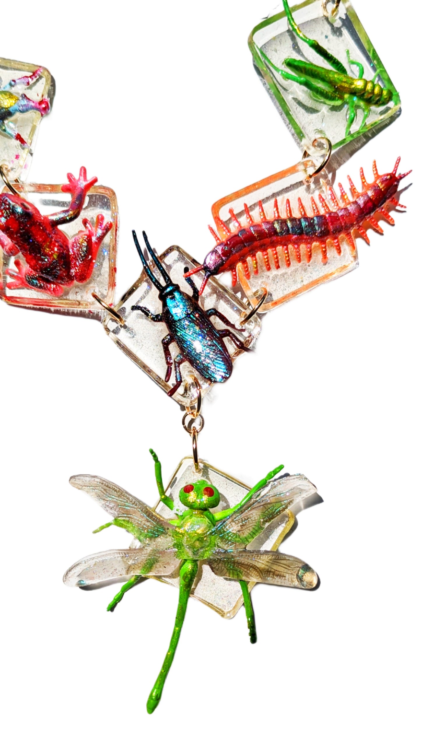 Bug Art Halloween Art Necklace Gay Isber one of a kind USA Made 1 of 1 unisex-Gay Isber Designs