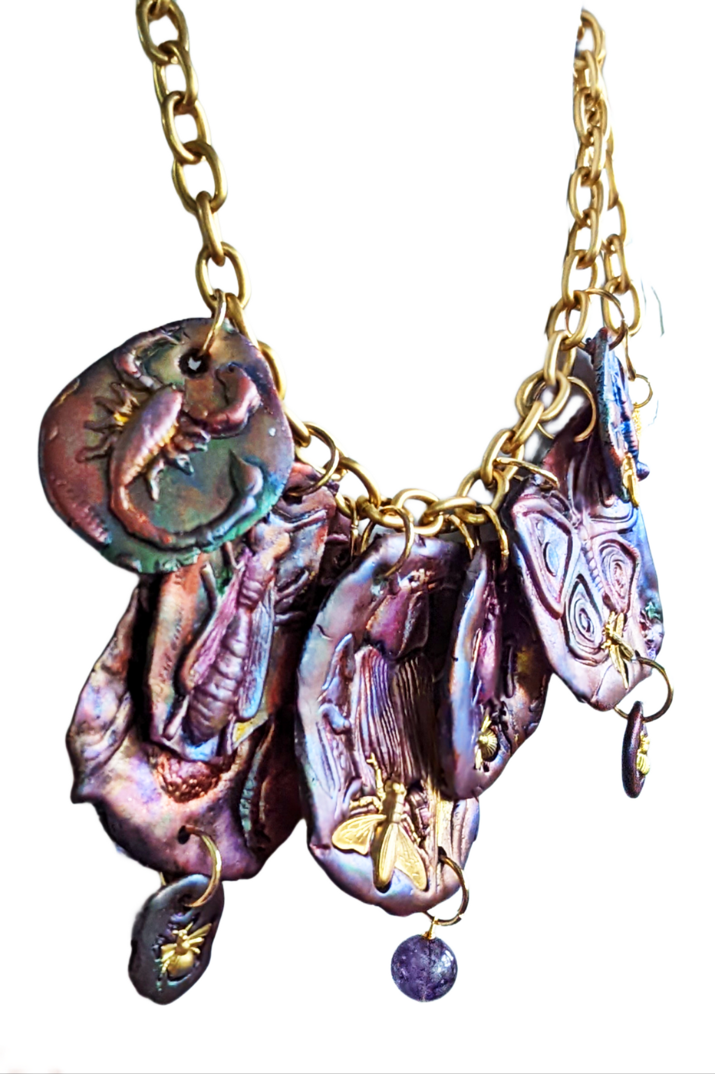 Amazing Colorful Bug One of a Kind Art Necklace Gay Isber-Gay Isber Designs