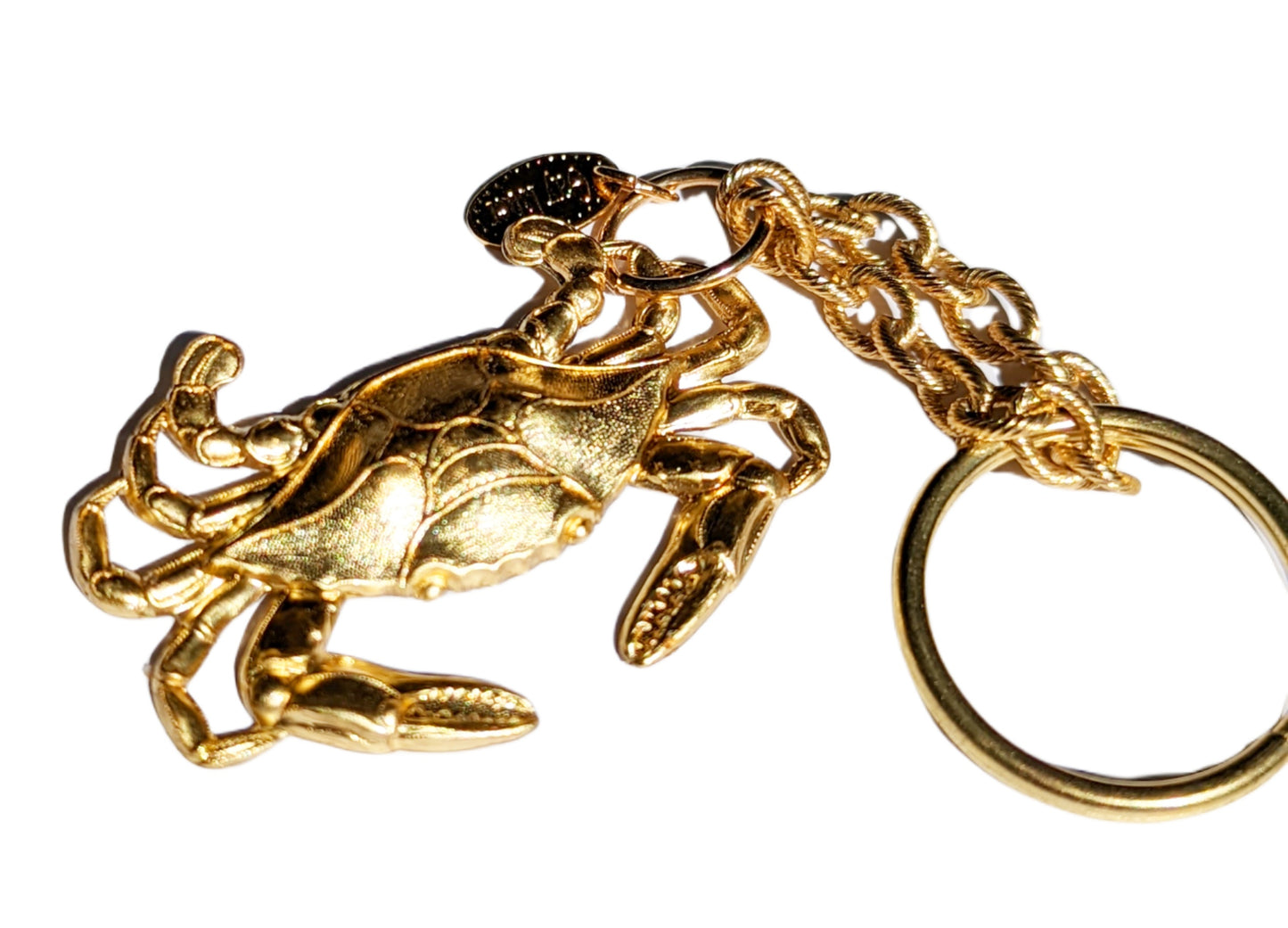 Crab Brass Key Chain 100% USA made Gay Isber gift bag-Gay Isber Designs