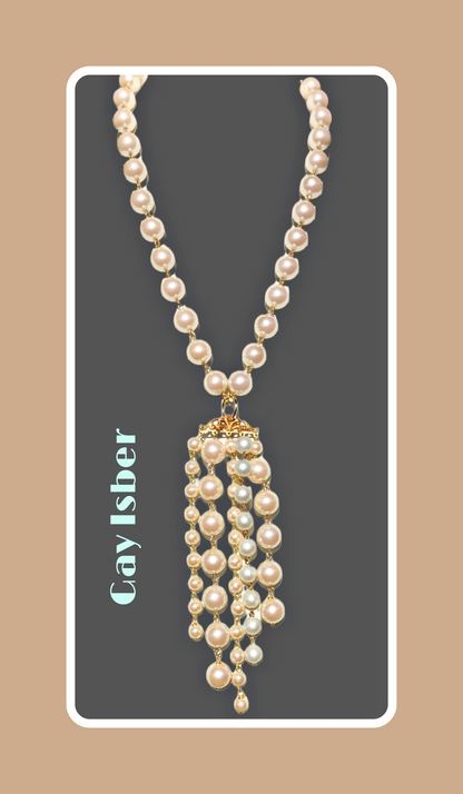 Vintage Japanese Pearls Necklace in shades of White Ceam Hand linked Gay Isber-Gay Isber Designs