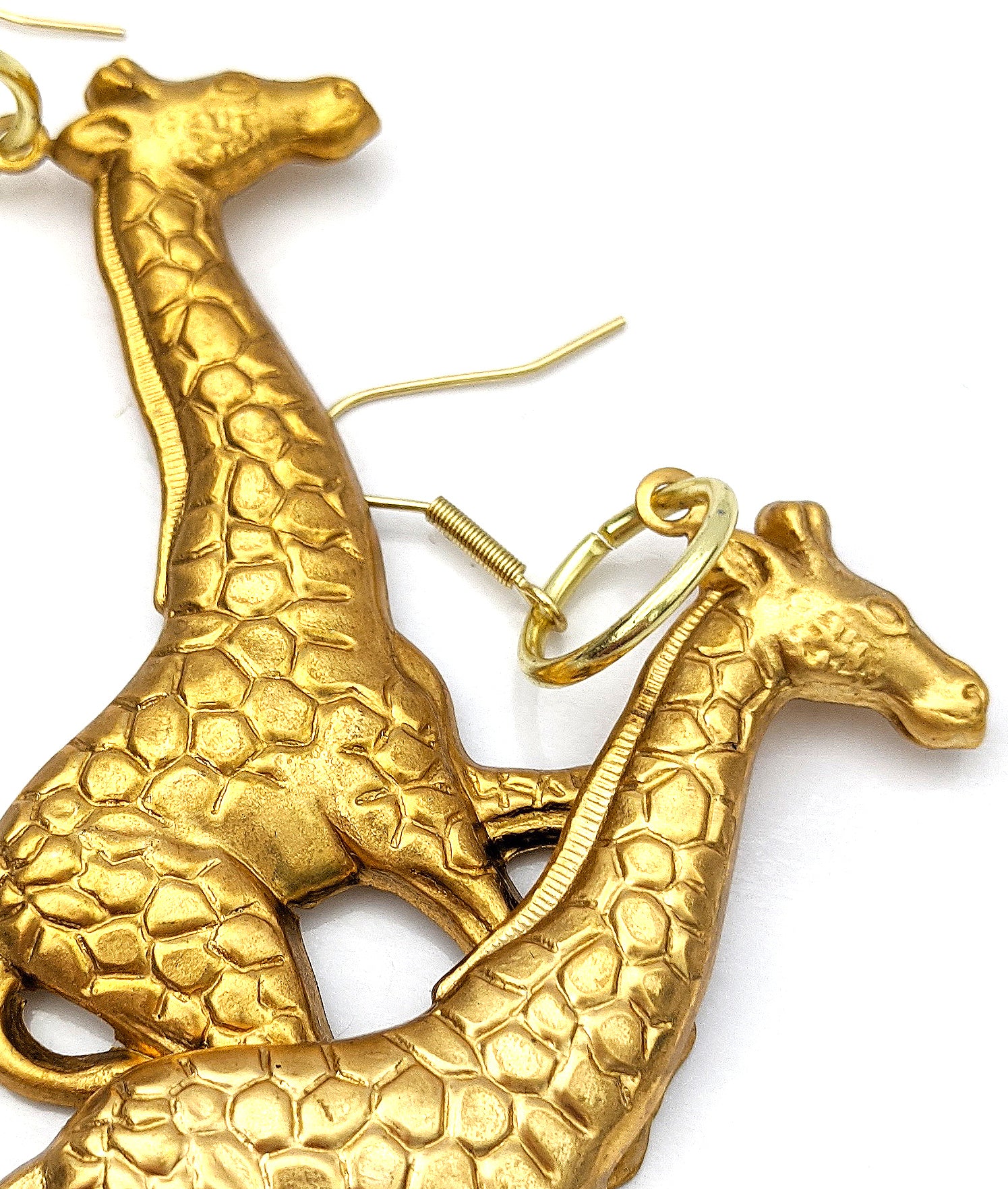 Giraffe Gold-plated Brass Earrings USA 100% Gay Isber Gift Bag-Gay Isber Designs