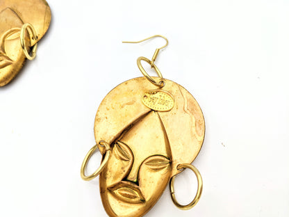 Brass Genie Earrings USA Gay Isber gift bag XL-Gay Isber Designs