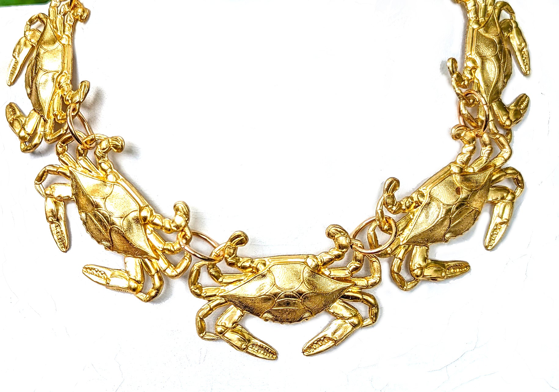 Crab Collar Necklace USA Made Brass highly detailed 18 inches adjustable Gay Isber-Gay Isber Designs