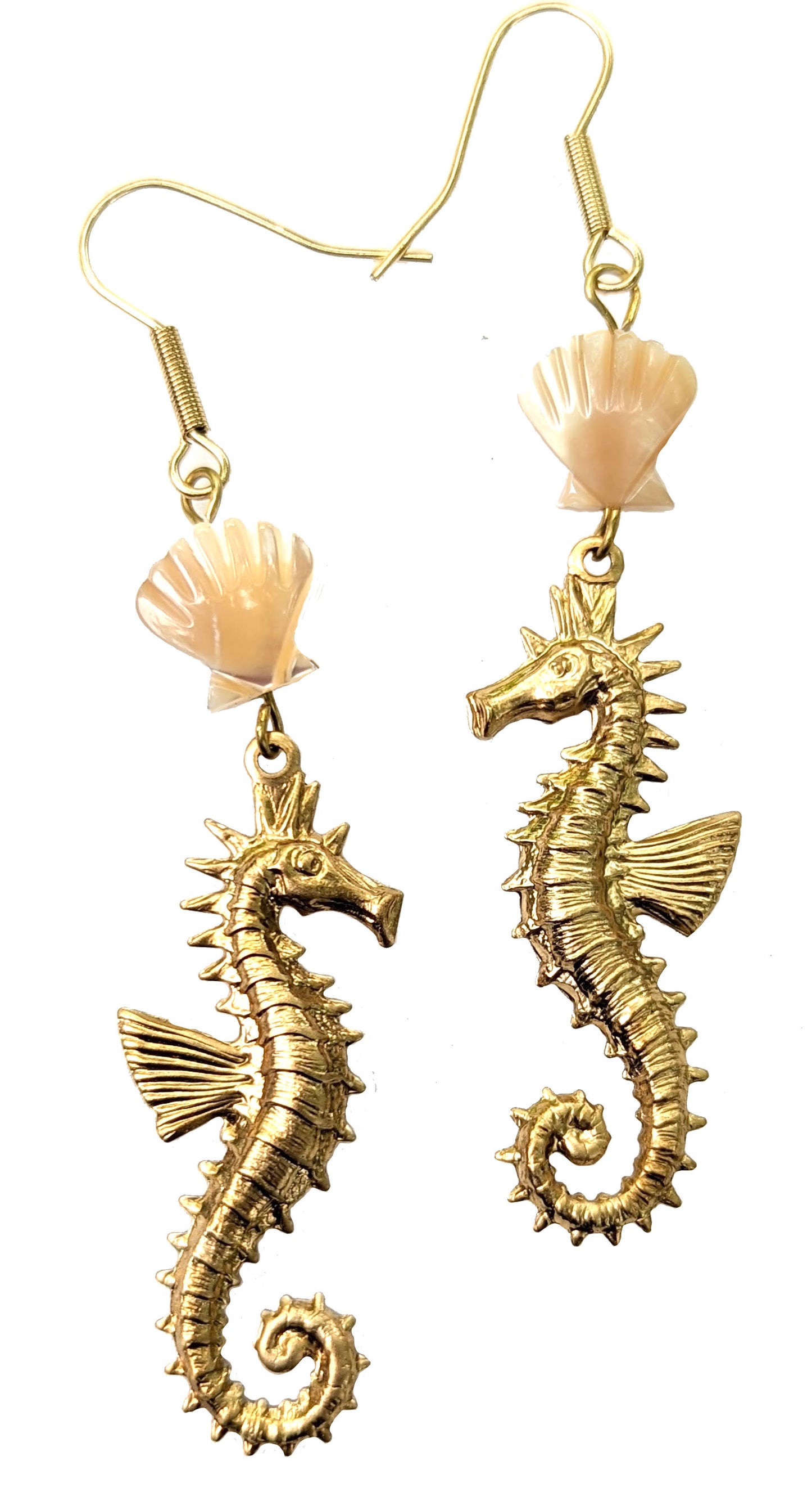 Seahorse MOP Shell Earrings USA Made Sustainable Jewelry Gay Isber Free Gift bag-Gay Isber Designs