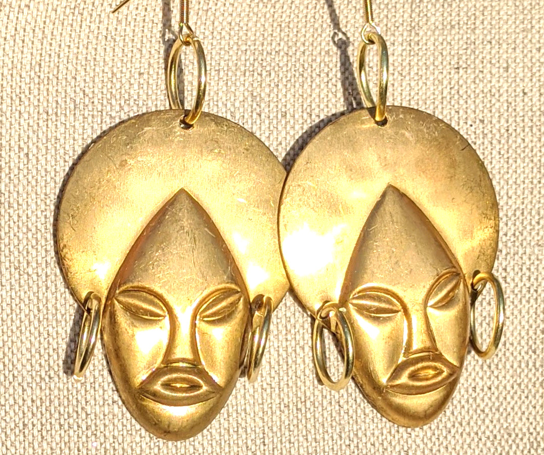 Brass Genie Earrings USA Gay Isber gift bag XL-Gay Isber Designs