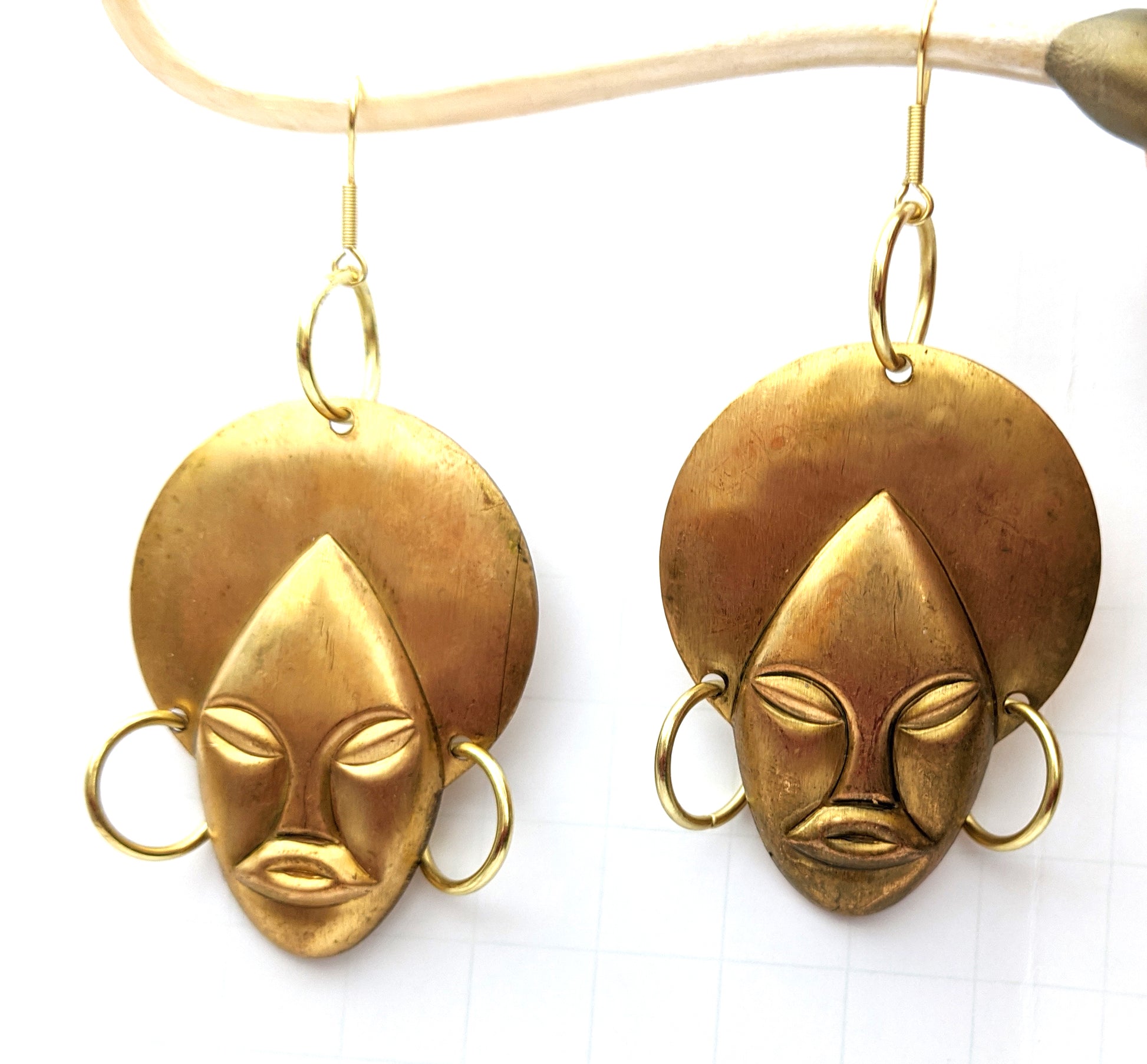 Brass Genie Earrings USA Gay Isber gift bag XL-Gay Isber Designs