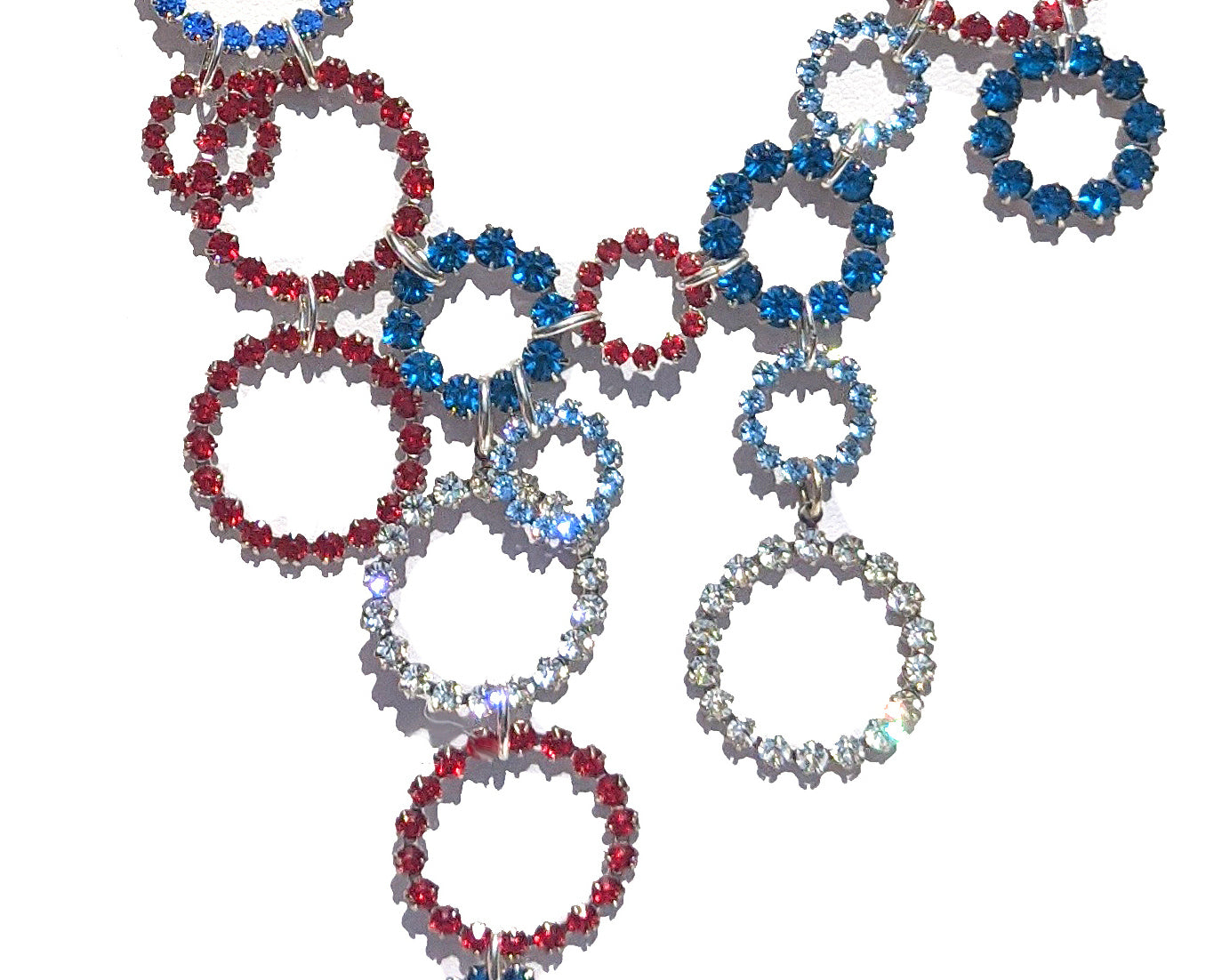 Election Collection Swarovski Circles USA Red White Blue Necklace Gay Isber-Gay Isber Designs