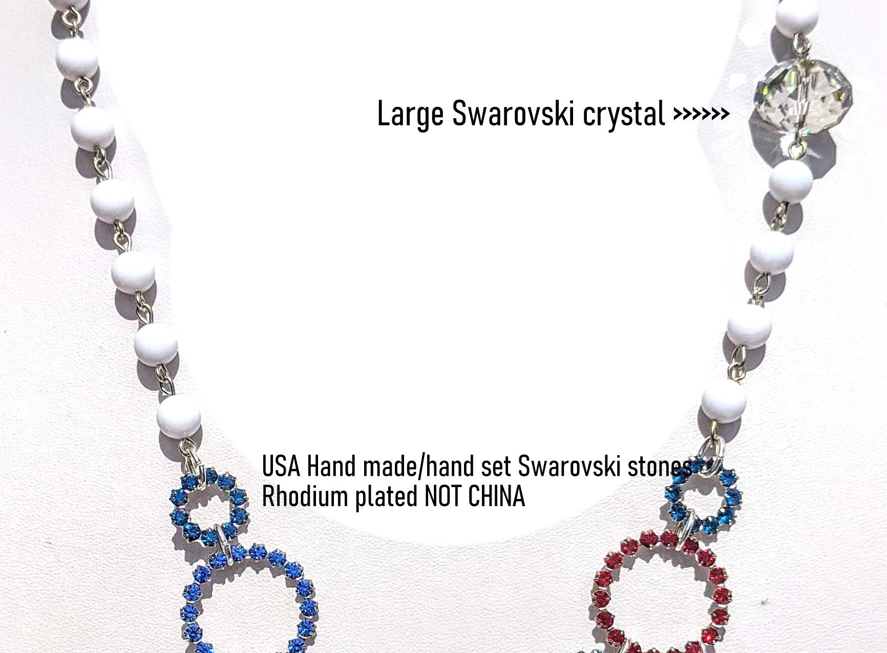 Election Collection Swarovski Circles USA Red White Blue Necklace Gay Isber-Gay Isber Designs